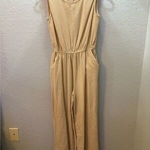 Sleeveless Tan Jumpsuit